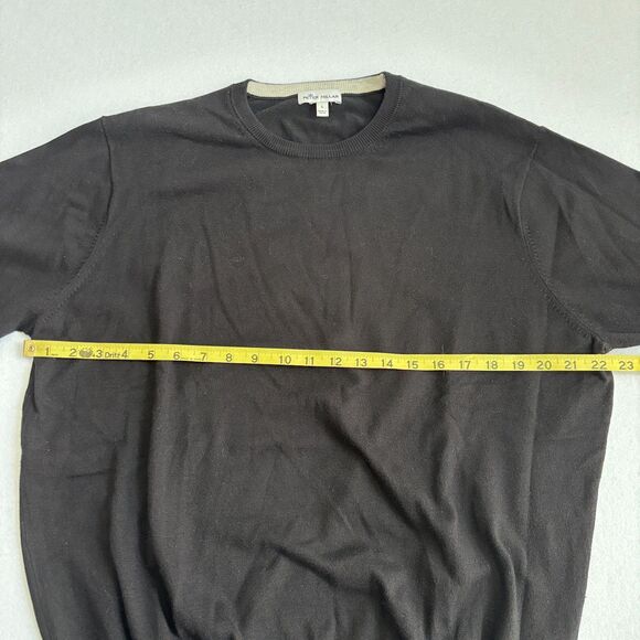 Peter Millar Pima Cotton Silk Cashmere Sweater Mens L Black Pullover Classic - Picture 7 of 8